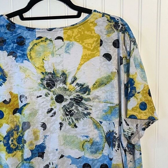 Allison Daley Pullover Top Women 3Xlarge Embellished Rhinestone Floral Short SLV - Picture 9 of 10